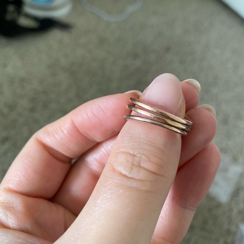 3 PANDORA ROSE GOLD WISHBONE RINGS - Picture 5 of 6